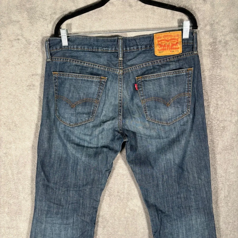 Levi's 527 Slim Bootcut Jeans Mens W35 L32‎ Dark Wash Denim Pants Blue Cotton